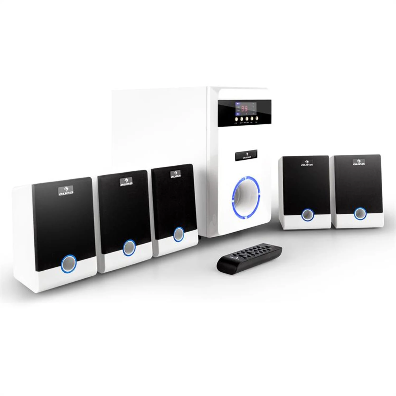 MM-5.1-JW 5.1 Surround Lautsprecher Set Aktiv 95W RMS Fernbedienung – Bild 2