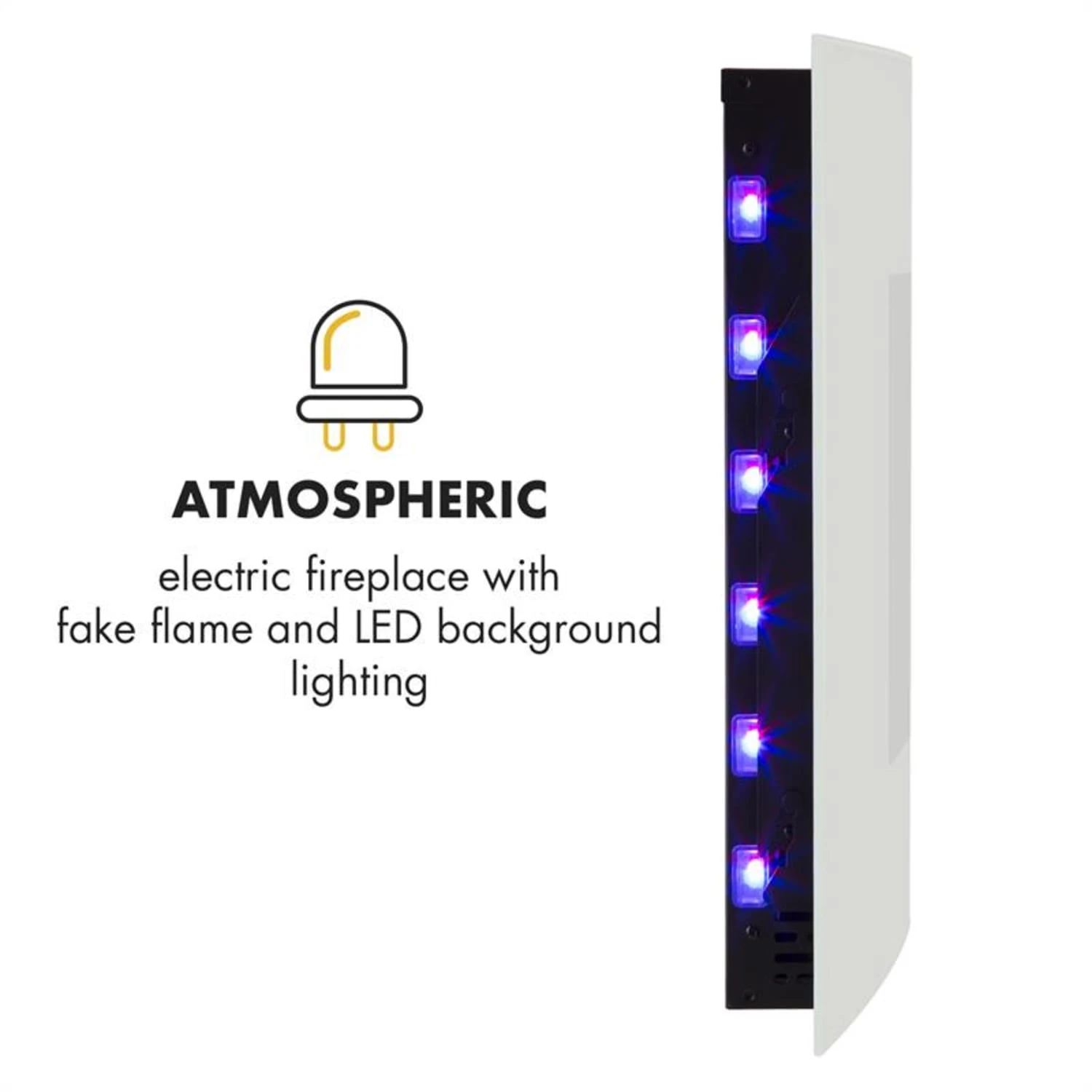 Lausanne Elektrischer Kamin 1000 Oder 2000 Watt 7 Verschiedene Hintergrundfarben Aus Glas – Bild 4