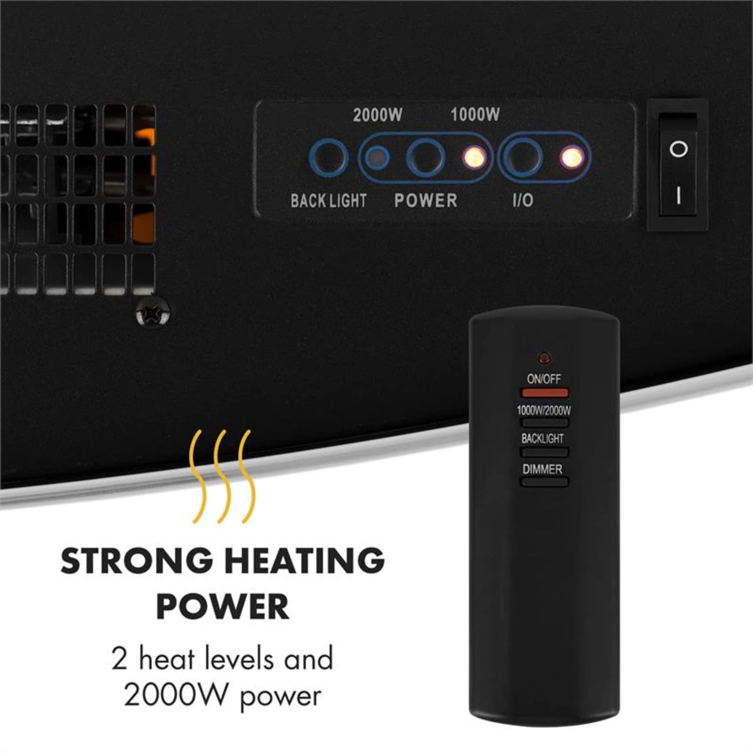 Lausanne Elektrischer Kamin 1000 Oder 2000 Watt 7 Verschiedene Hintergrundfarben Aus Glas – Bild 5