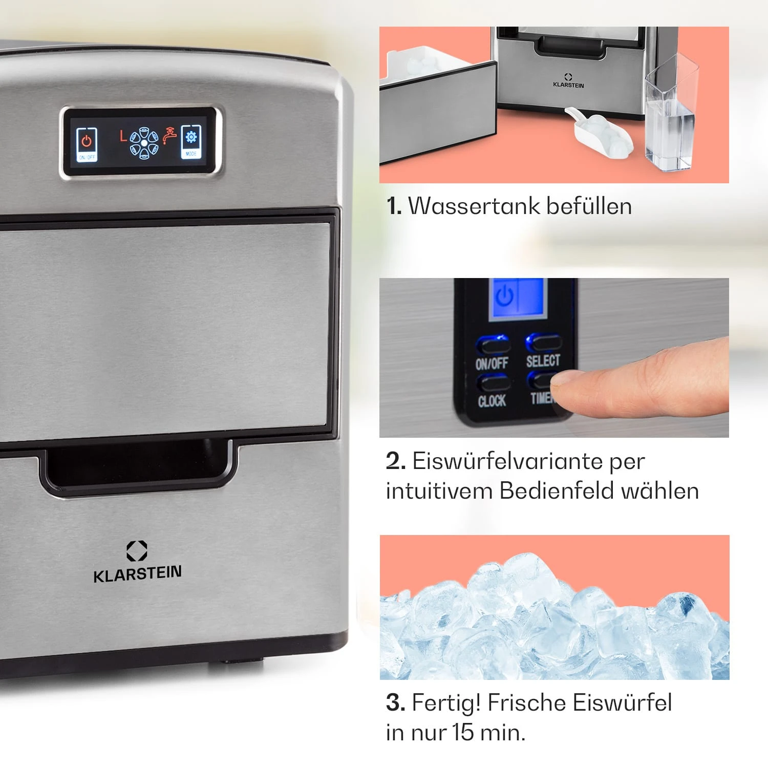 Metropolitan Eiswürfelmaschine 12kg/24h Digitales Display – Bild 4