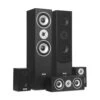 Surround Lautsprecher Boxen Set Heimkino 335W RMS Schwarz