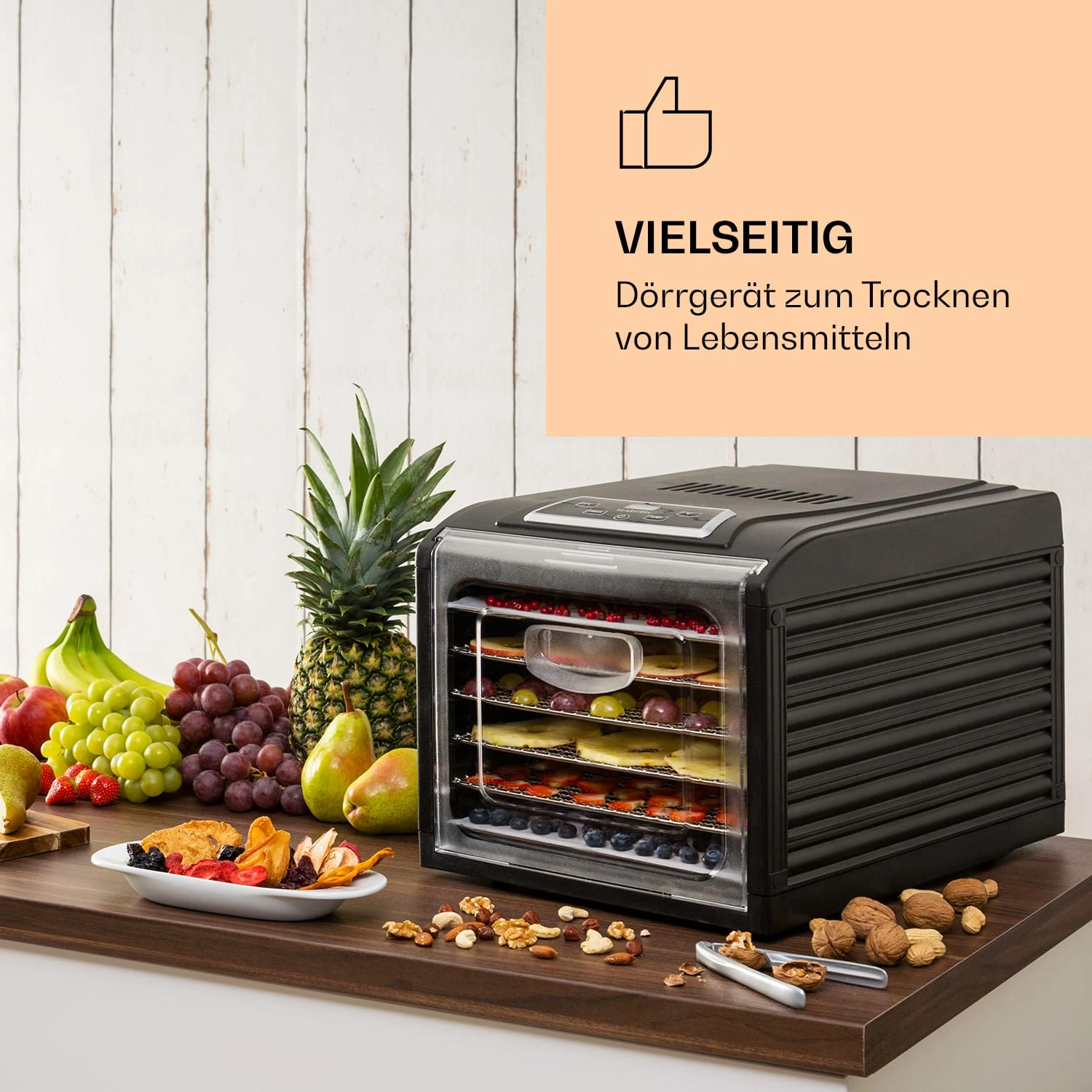 Fruit Jerky Plus 6 Dörrautomat Timer 6 Ablage 420-500 W 35-70 °C Display – Bild 2