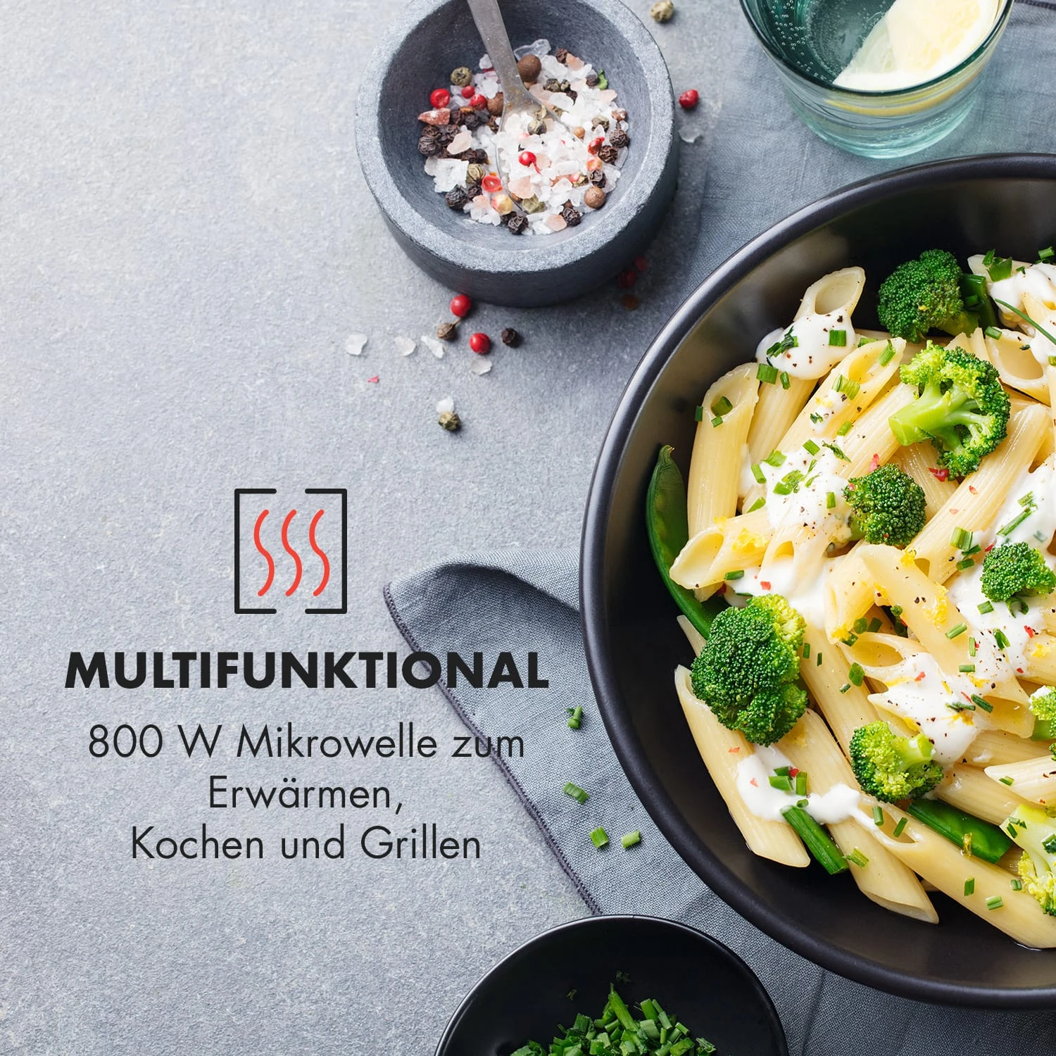 Victoria 20 Einbau-Mikrowelle, 20 L, 800 W, Grill: 1000 W, Elfenbein – Bild 4