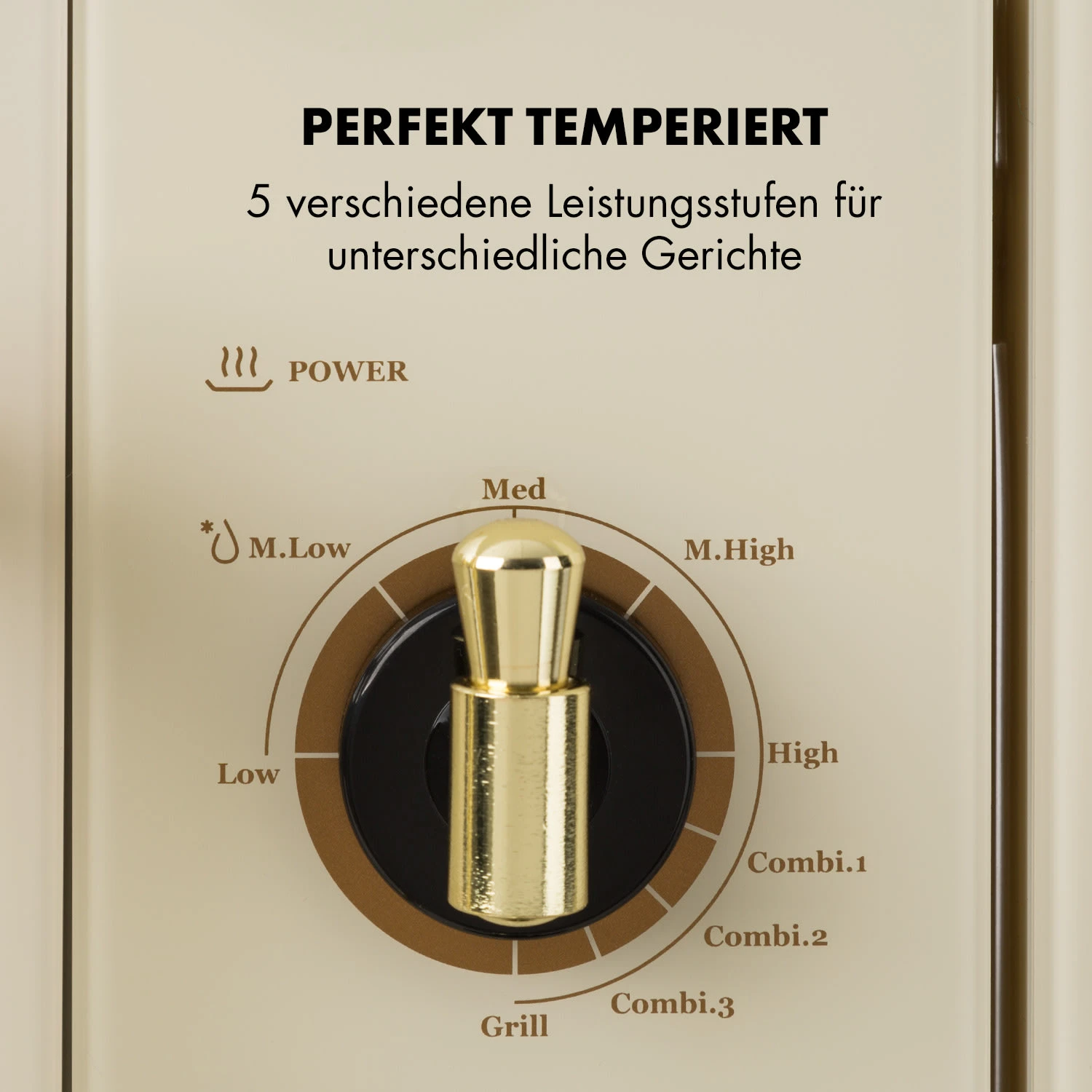 Victoria 20 Einbau-Mikrowelle, 20 L, 800 W, Grill: 1000 W, Elfenbein – Bild 5