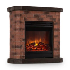 Villach Elektrischer Kamin 1800W Steindekor Polystone Fernbedienung