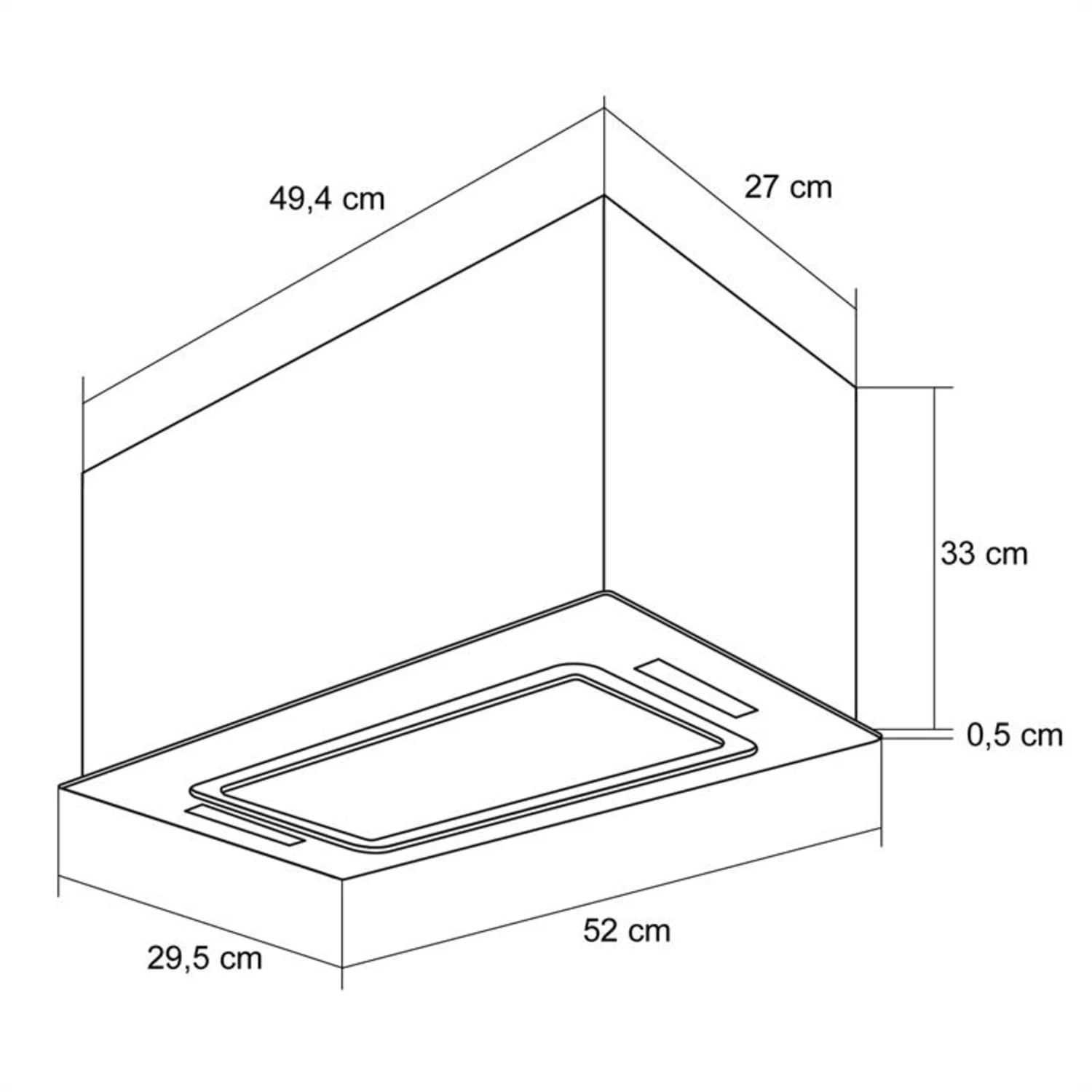 Hektor Dunstabzugshaube Einbau 52cm Abluft: 530 M³/h LED Touch Glas – Bild 8