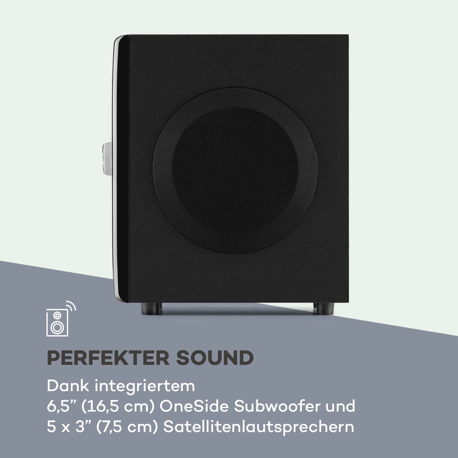 Concept 520 5.1 Lautsprechersystem 75W RMS OneSide Subwoofer BT USB SD – Bild 5
