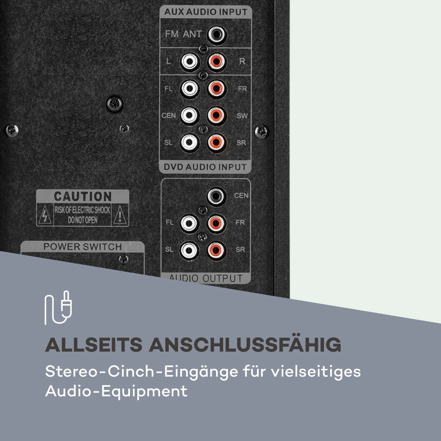 Concept 520 5.1 Lautsprechersystem 75W RMS OneSide Subwoofer BT USB SD – Bild 8