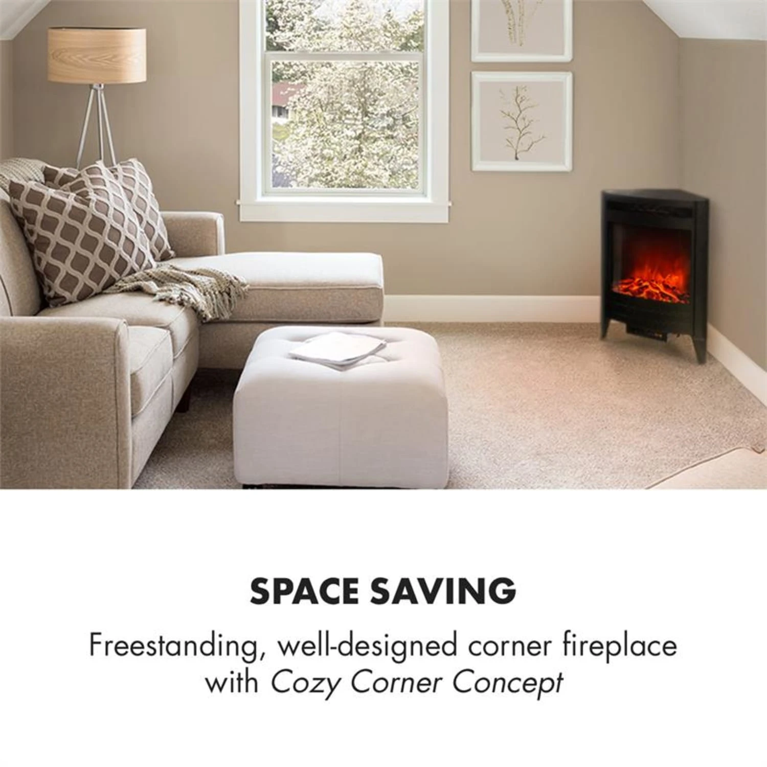 Vienna Elektrischer Eckkamin 1900W Wochentimer Fernbedienung – Bild 2