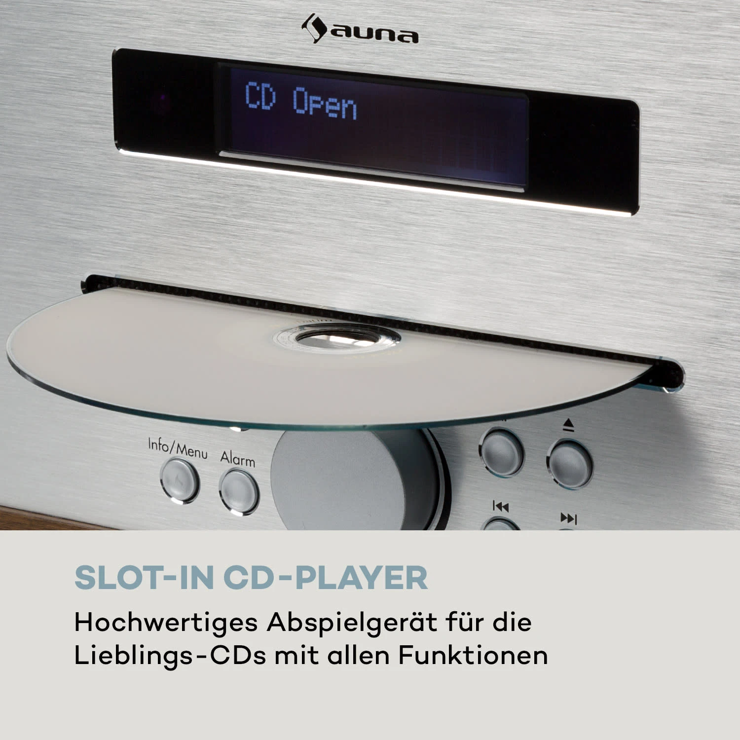 Silver Star CD-DAB 2x20W Max. Slot-In CD-Player DAB+ BT Alu Braun – Bild 5