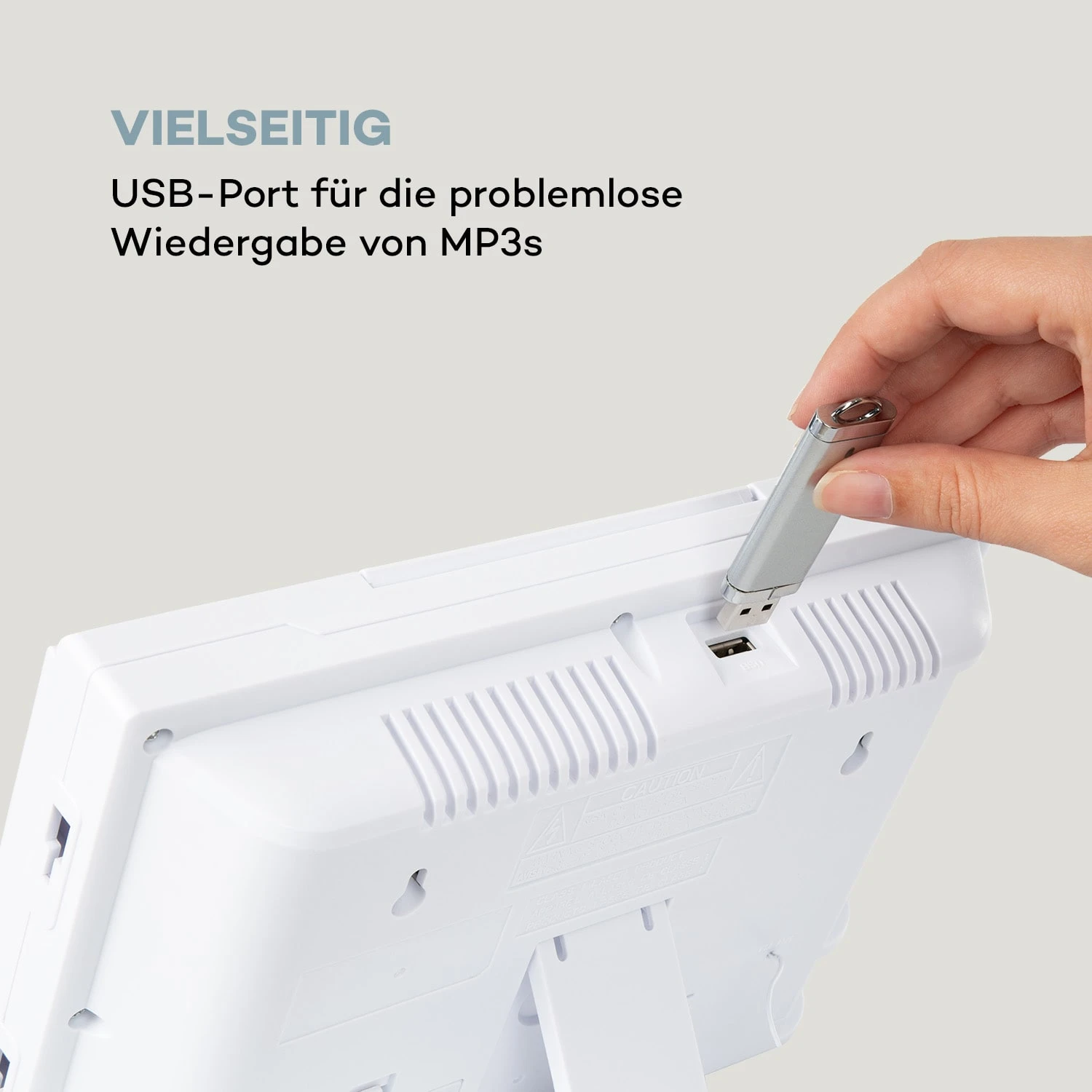 Wallie Microsystem CD-Player Bluetooth USB-Port Fernbedienung Weiß – Bild 8