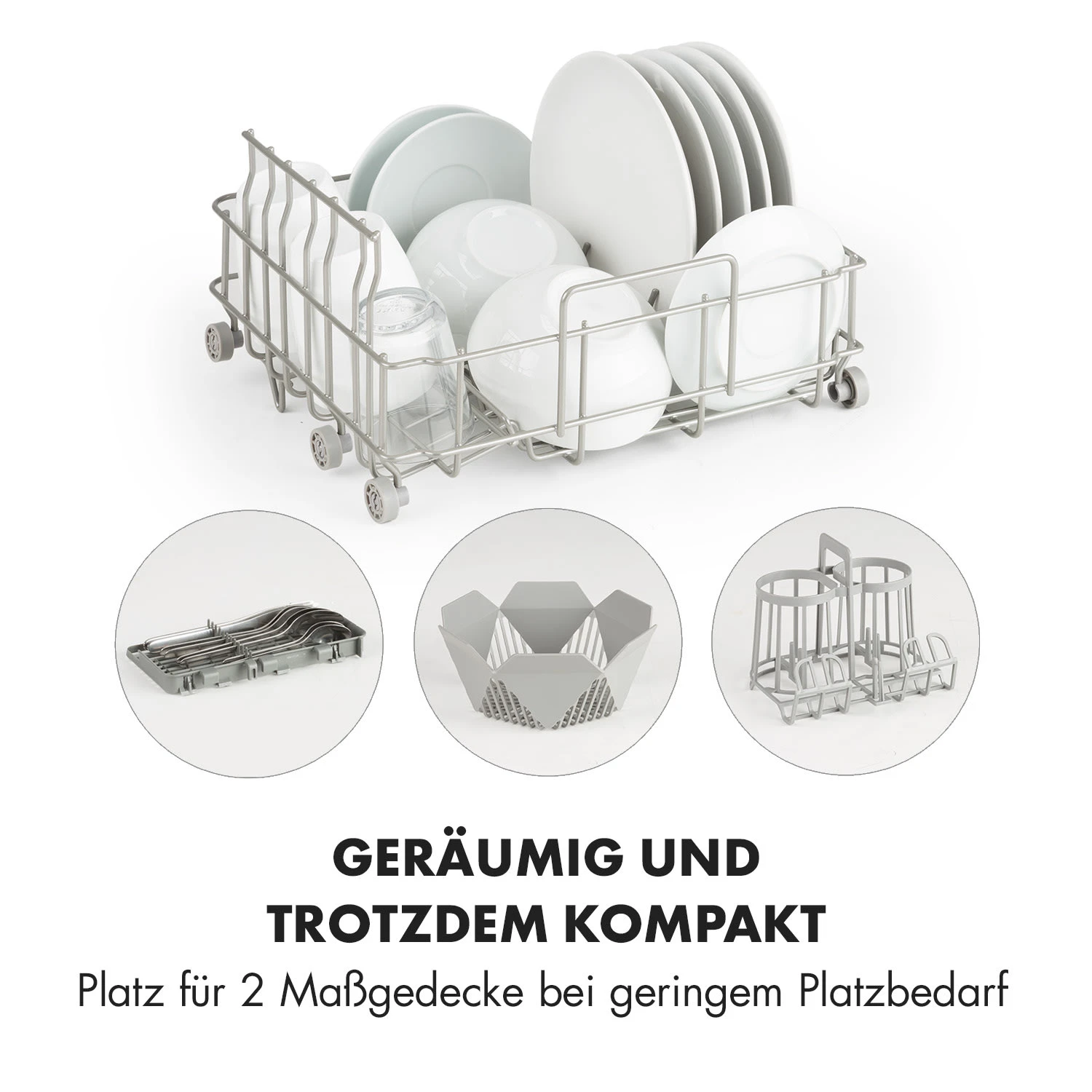 Amazonia Mini Geschirrspülmaschine 6 Programme LED-Display – Bild 3