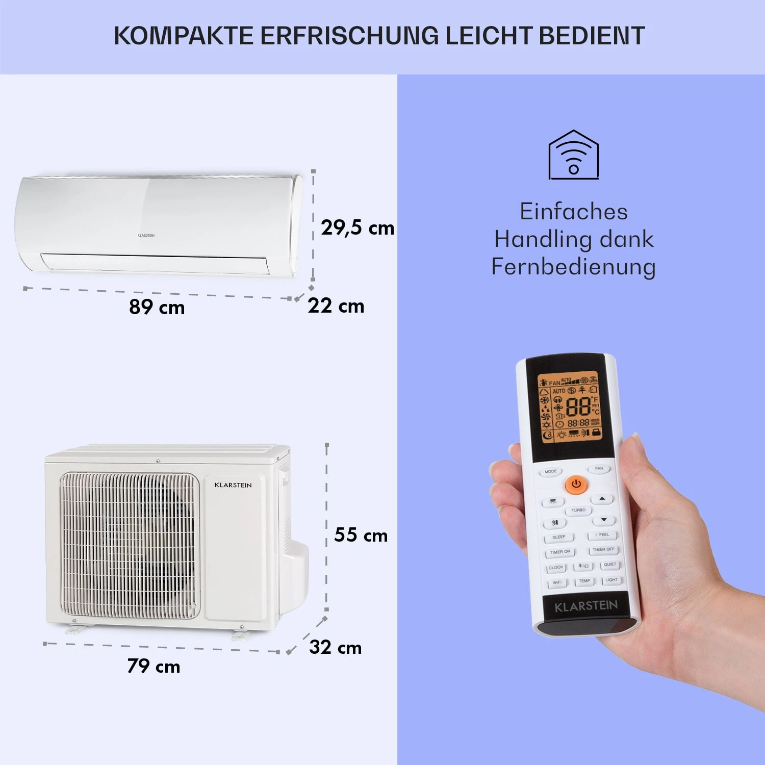 Windwaker Eco Split-Klimaanlage 9.000 BTU/2,7 KW Luftdurchsatz 610 M³/h Max. A++ – Bild 6