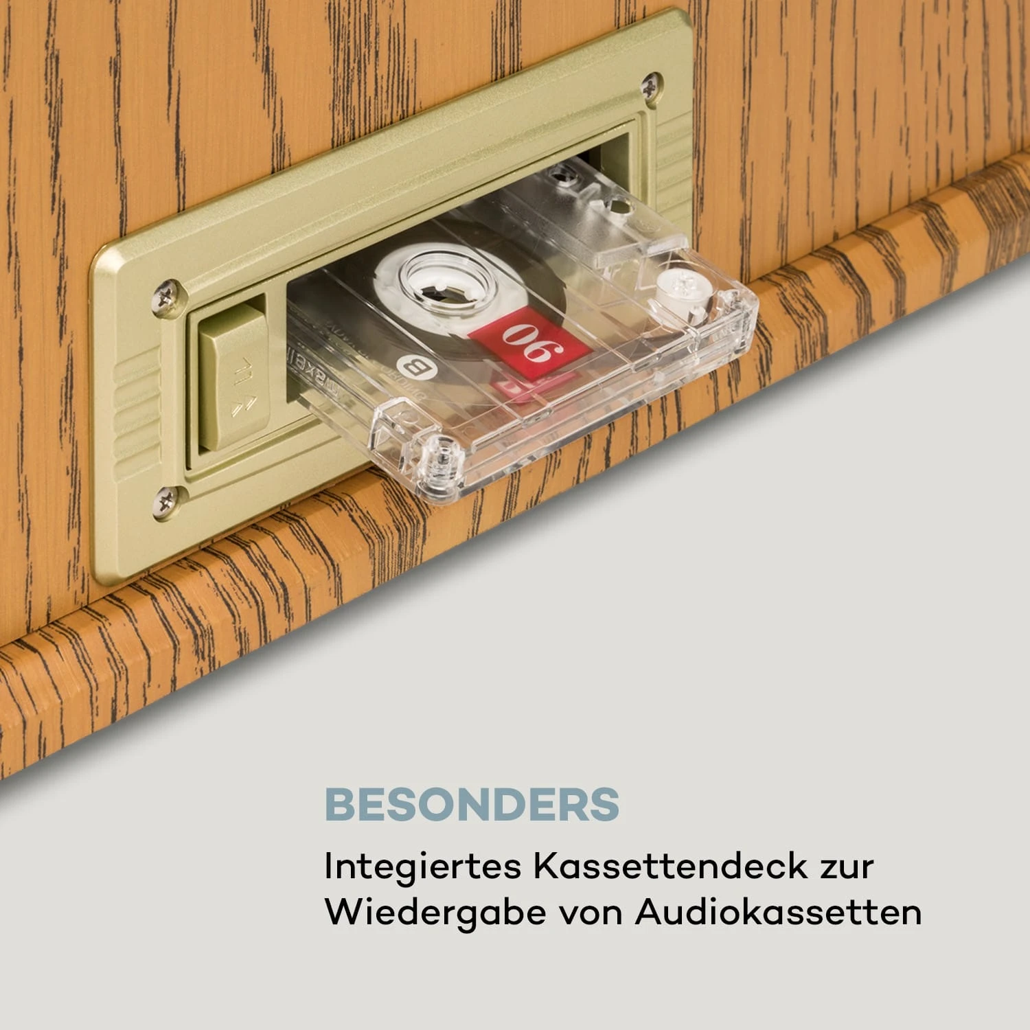 NR-620 DAB Stereoanlage Holz Plattenspieler DAB+ CD-Player Braun – Bild 6