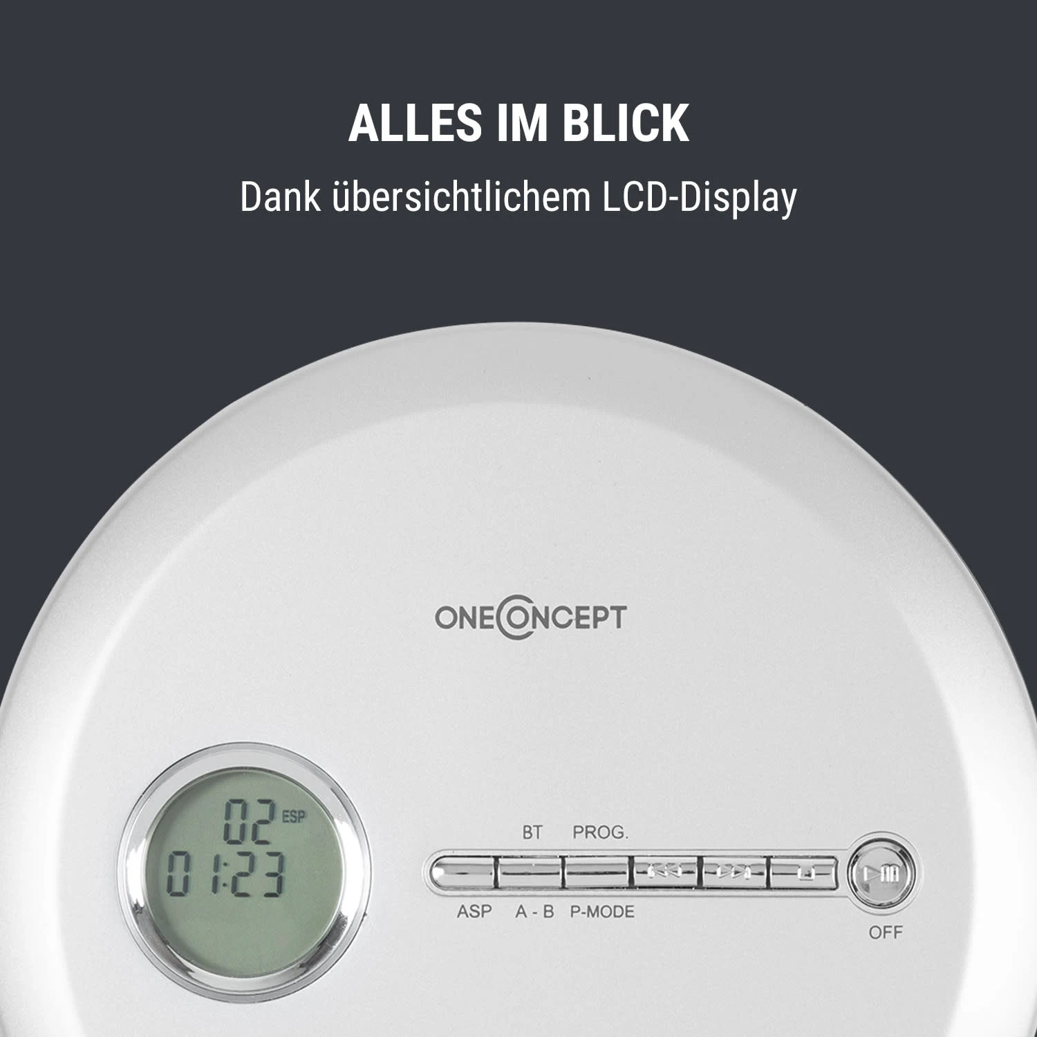 CDC 100 BT Discman BT-Funktion LCD ASP 2x1,5V Silber – Bild 6