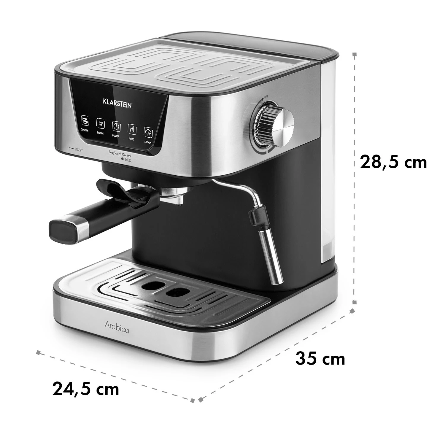 Arabica Espressomaschine 1050W 15 Bar 1,5l Touch-Bedienfeld Edelstahl – Bild 8