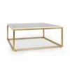 White Pearl II Couchtisch 81,5x35x81,5cm (BxHxT) Marmor Gold / Weiß