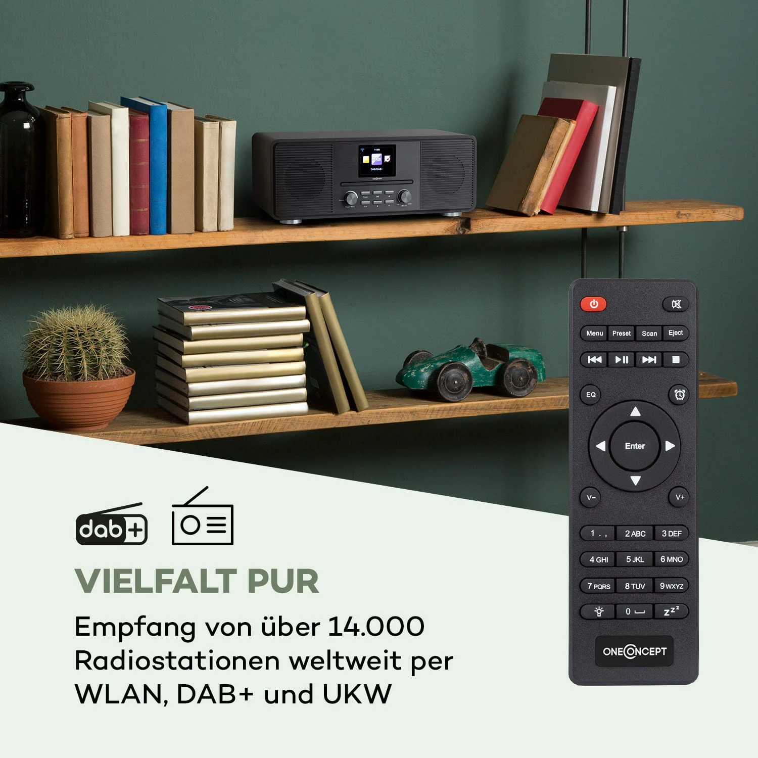 Streamo CD Internetradio 2x10W WLAN DAB+ UKW CD-Player BT Schwarz – Bild 2