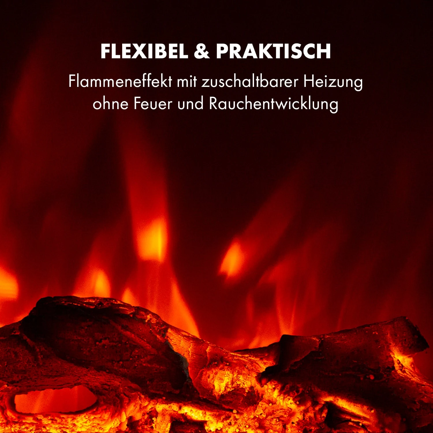 Lausanne Long Elektrischer Kamin 1600W 2 Heizstufen 128 Cm – Bild 5