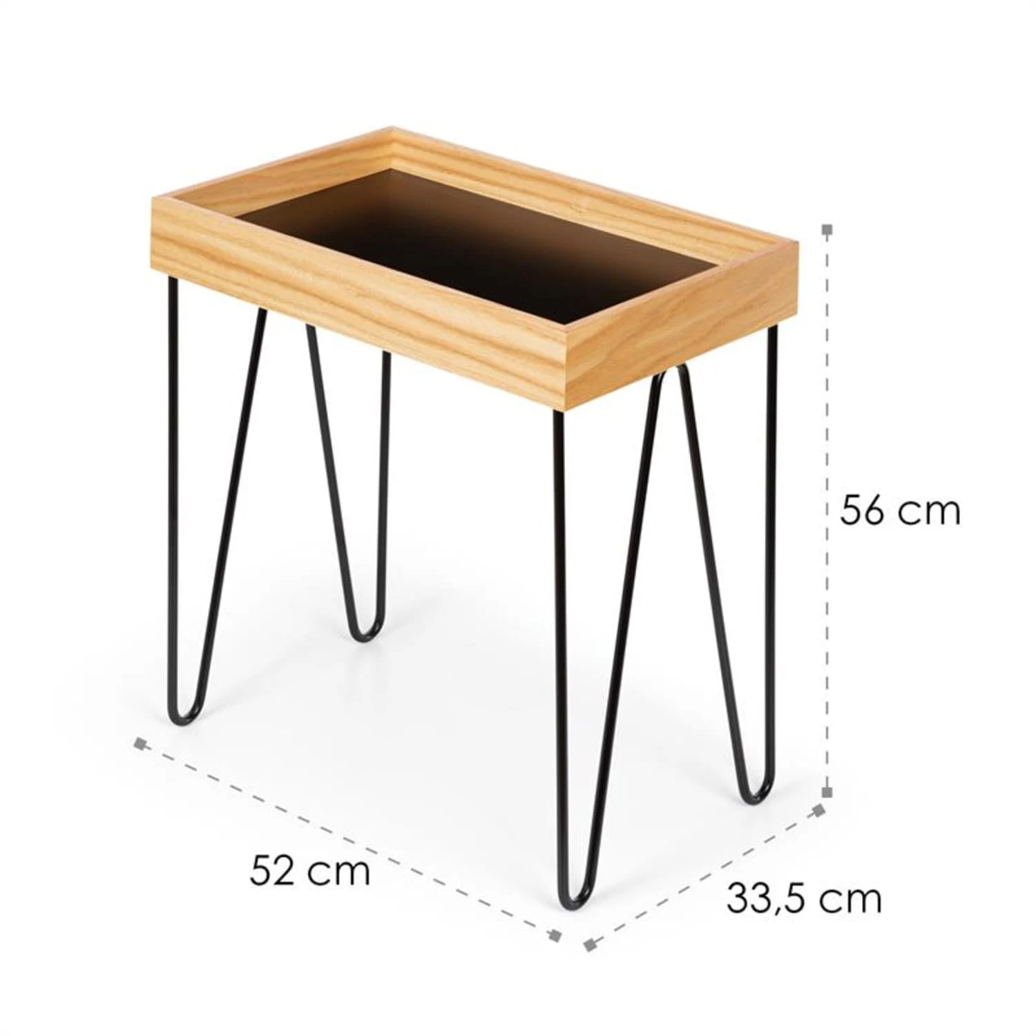 Little Lyon Kaffeetisch Melamin/MDF Mit Eichenfurnier Stahlrahmen – Bild 7