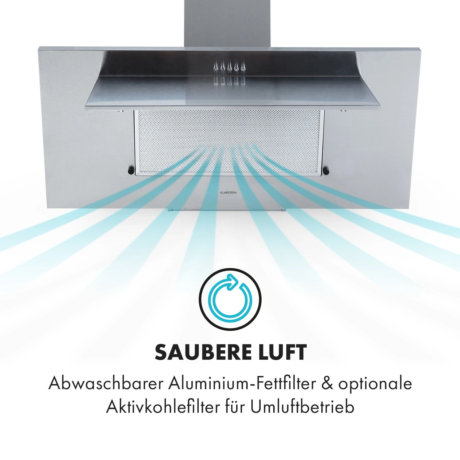 Athena 90 Dunstabzugshaube 90cm 300m³/h 69W Edelstahl – Bild 4