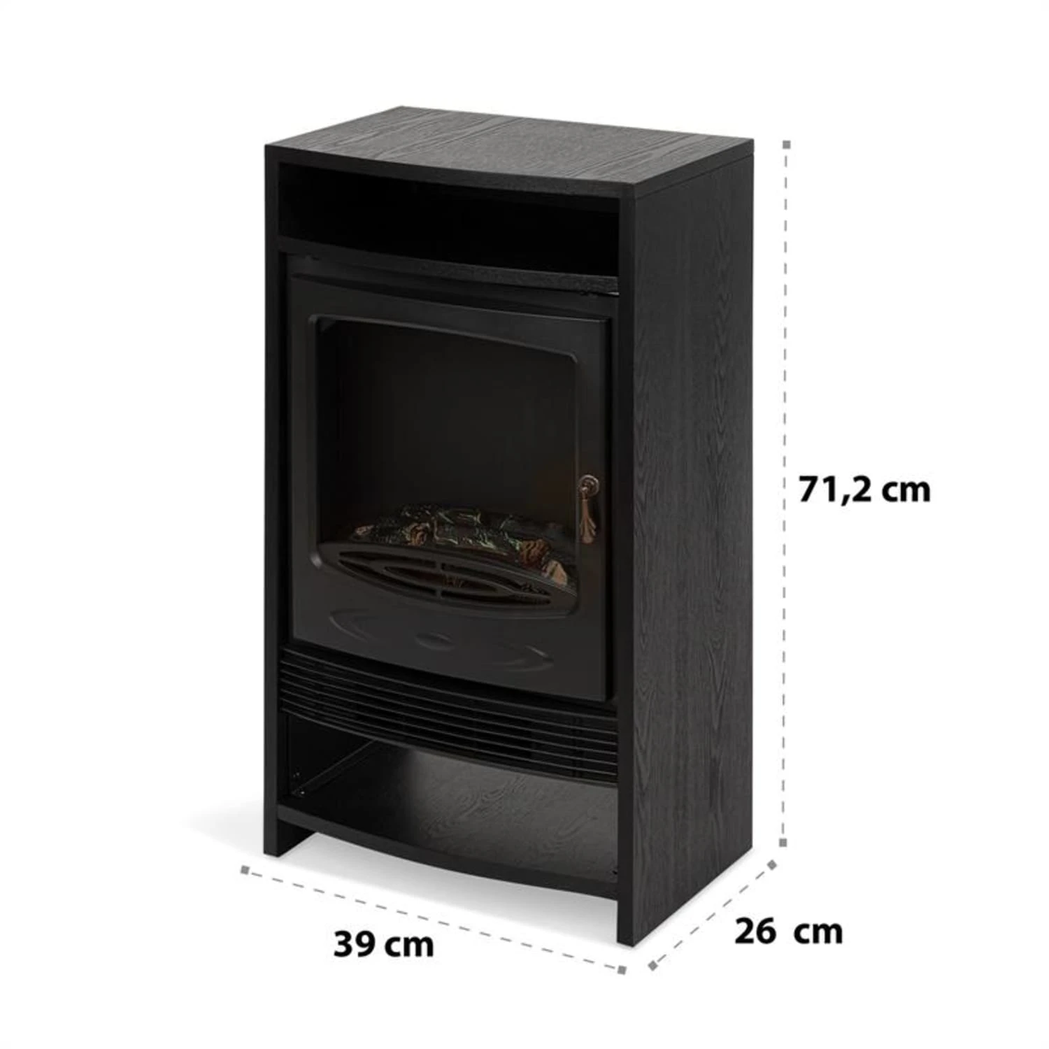 Bergamo Elektrischer Kamin 900/1800W Thermostat Holzoptik – Bild 7