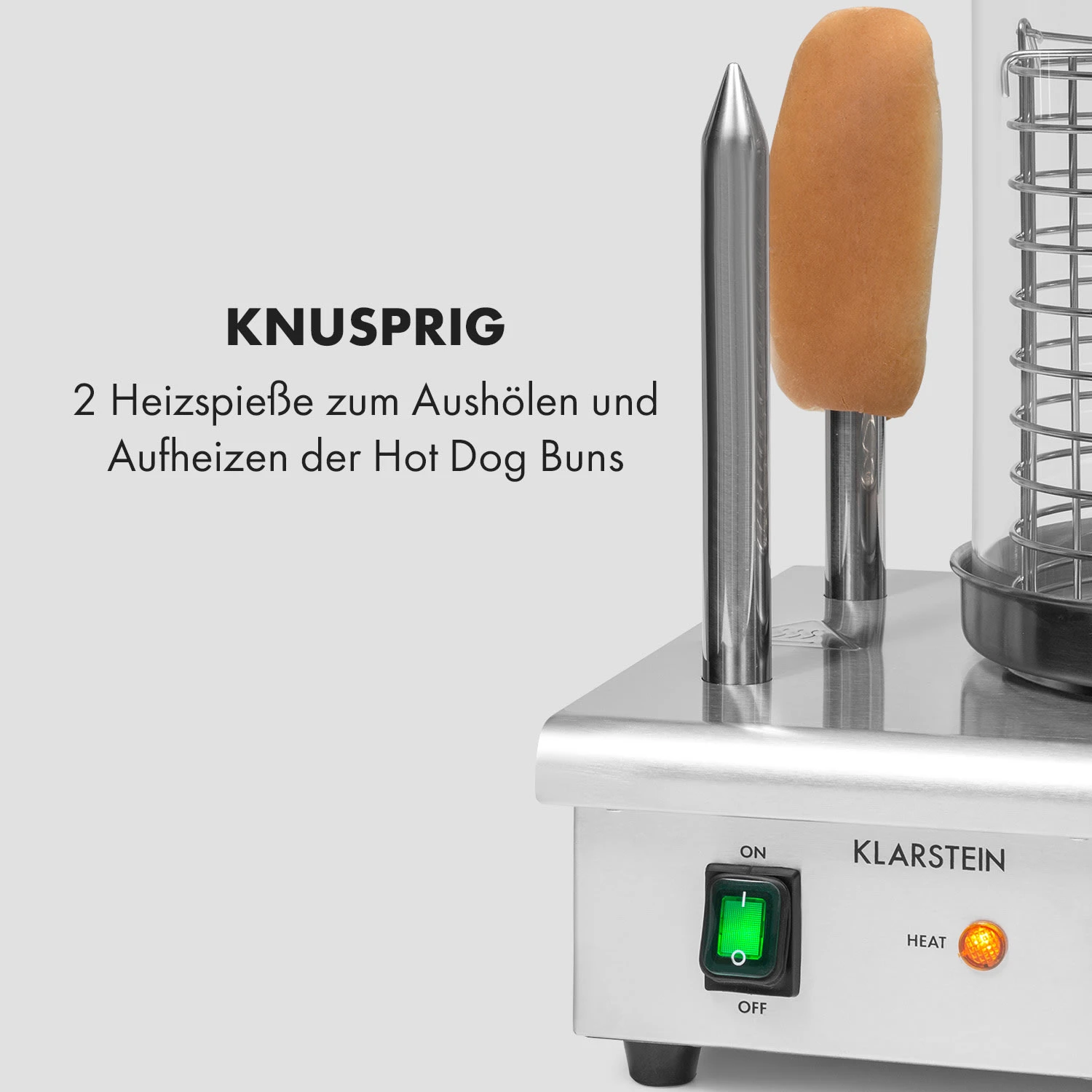 Wurstfabrik Pro 550 Hot Dog Maker 550W 2 Spieße 5L 30-100°C Edelstahl – Bild 5