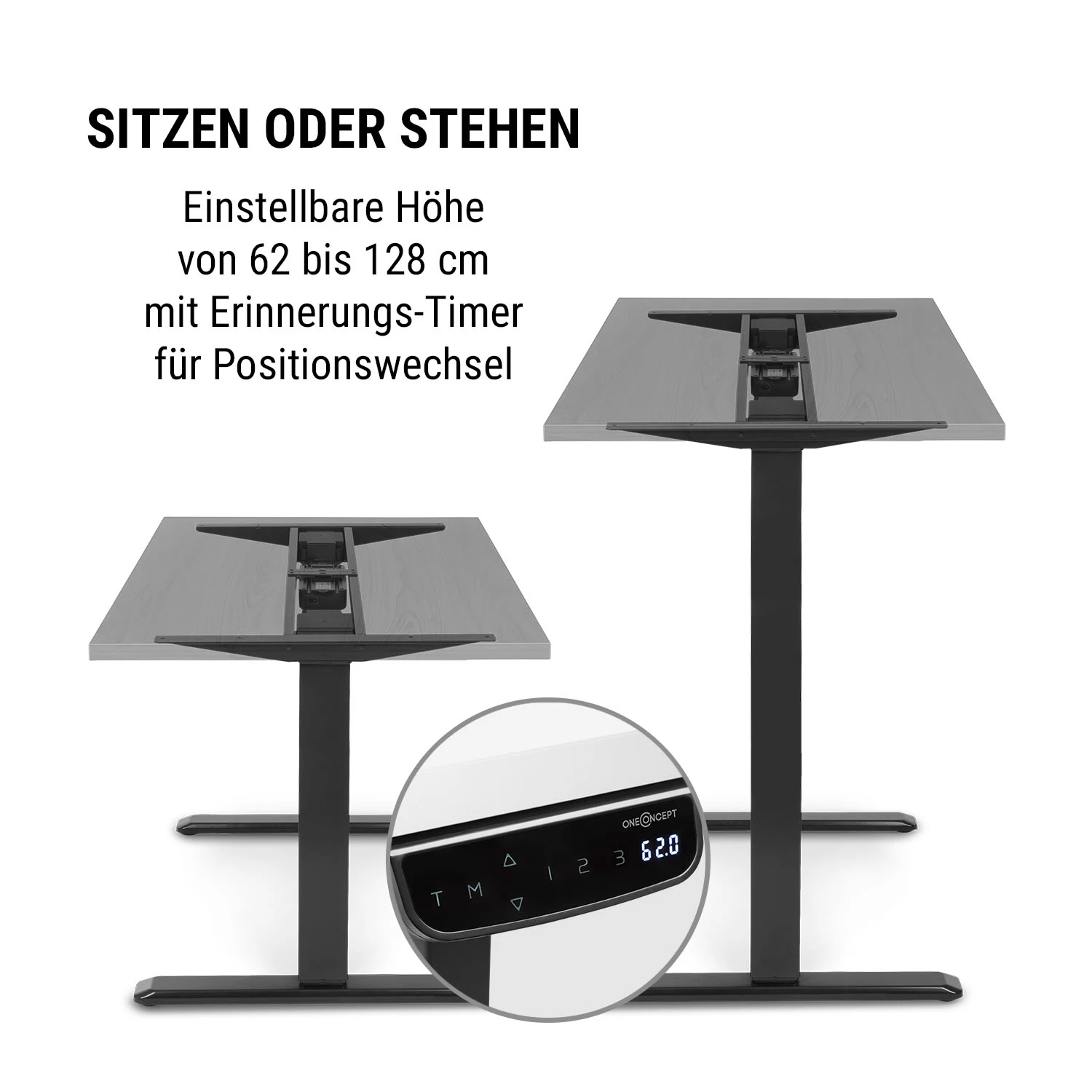 Multidesk Comfort Schreibtisch Elektrisch Höhenverstellbar 62-128 Cm – Bild 6