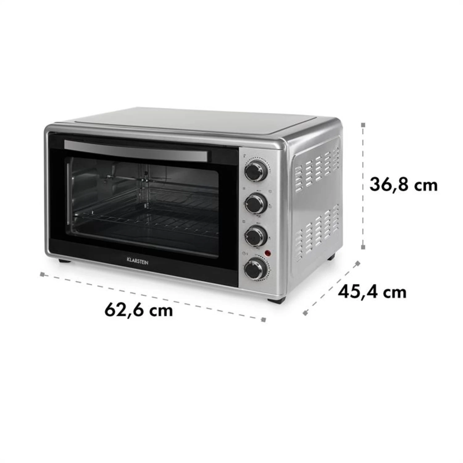 Masterchef 60 Mini-Backofen 60l 2000W 100-230 °C Timer Silber – Bild 9