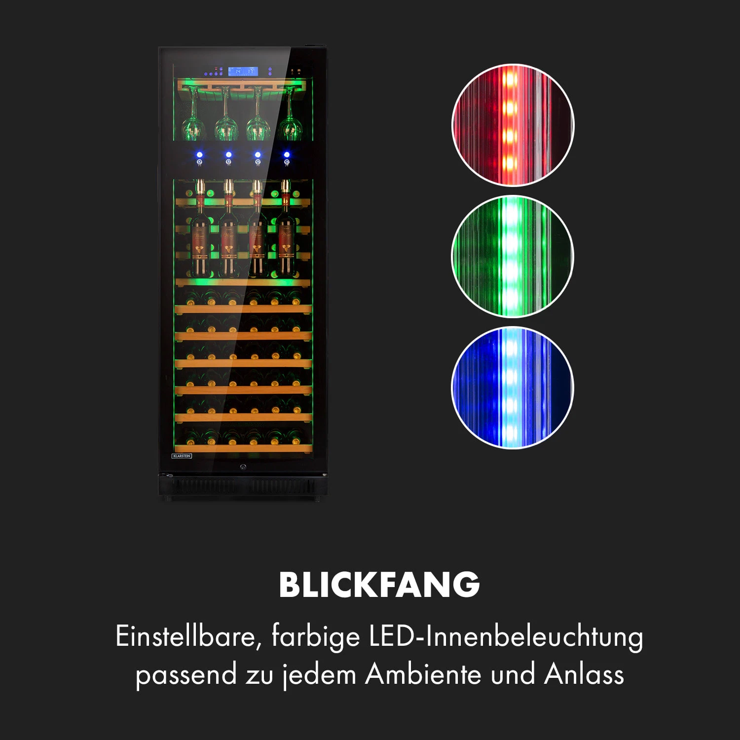 First Class 84 Weinkühlschrank 4 Dispenser 84 Fl. 5-22°C Touch Glastür – Bild 4