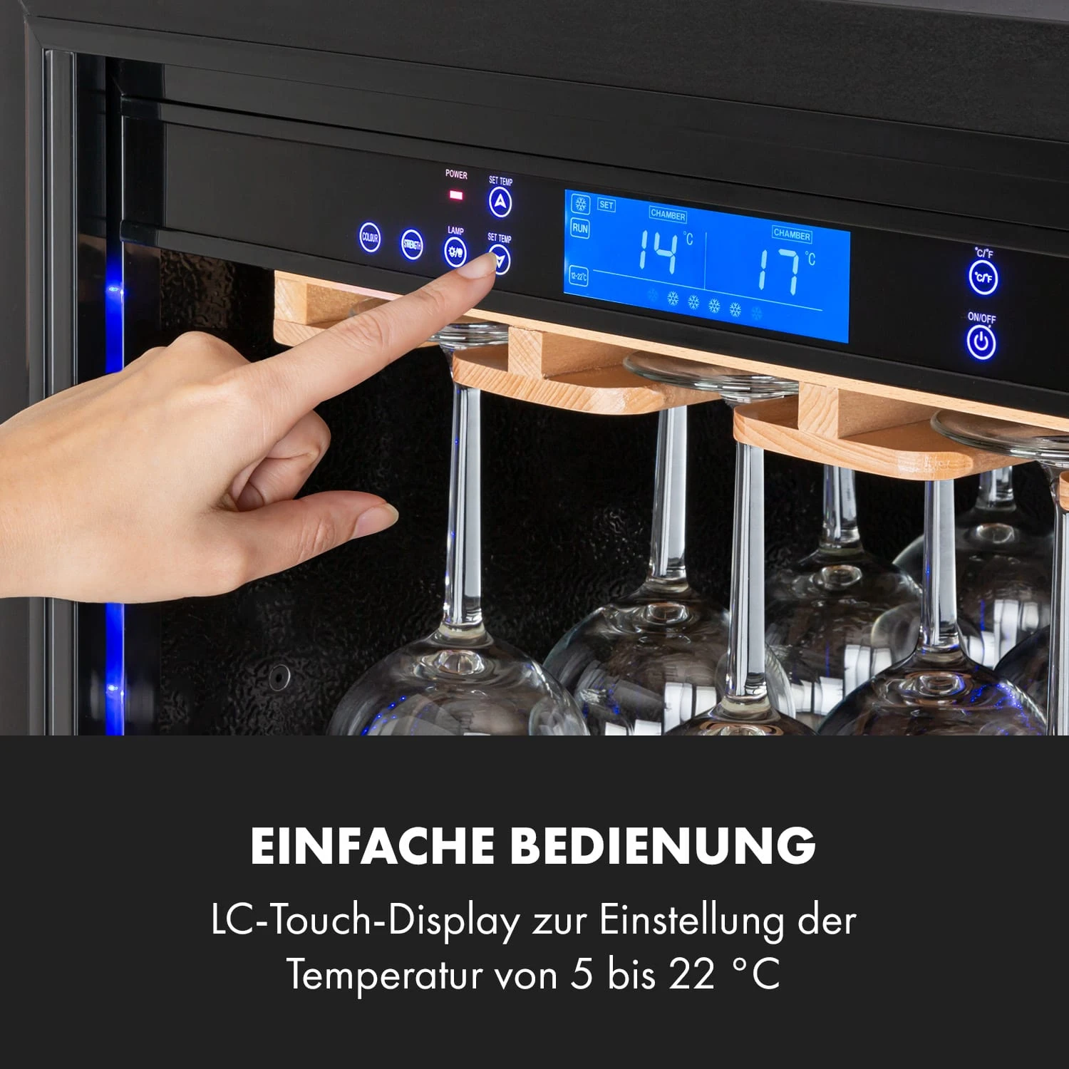 First Class 84 Weinkühlschrank 4 Dispenser 84 Fl. 5-22°C Touch Glastür – Bild 6