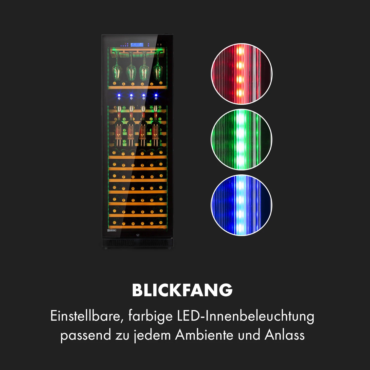 First Class 129 Weinkühlschrank 4 Dispenser 129Fl 5-22°C Touch Glastür – Bild 4