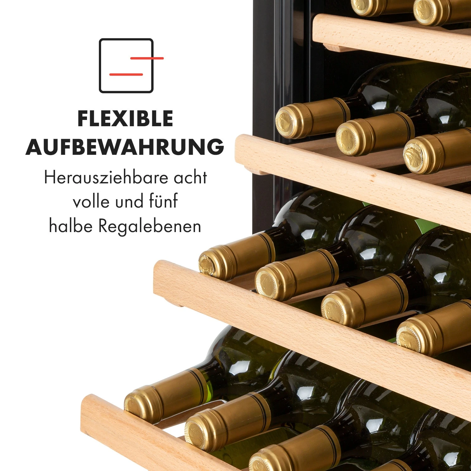 First Class 129 Weinkühlschrank 4 Dispenser 129Fl 5-22°C Touch Glastür – Bild 7