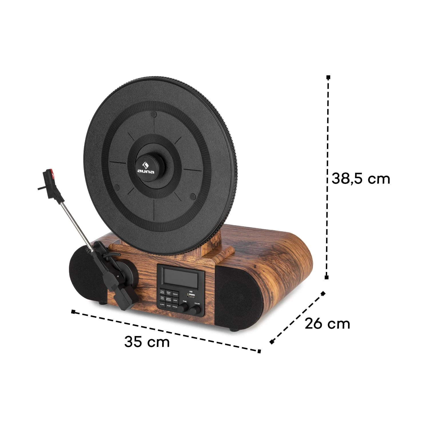 Verticalo SE DAB Retro-Plattenspieler DAB+ UKW-Tuner USB BT AUX Holz – Bild 9