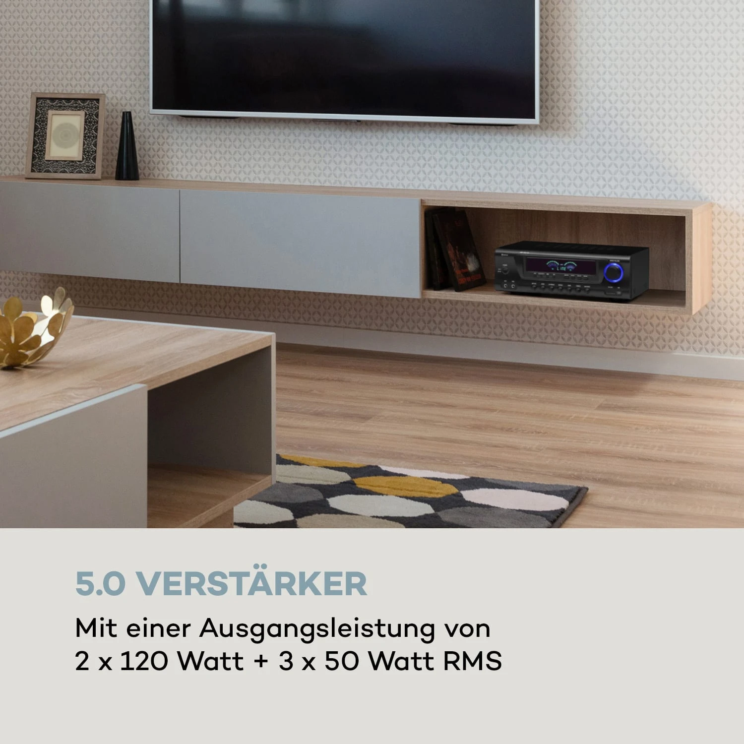 AMP 3800 BT 5.0-HiFi-Verstärker 2x120 W + 3x50 W RMS BT – Bild 2