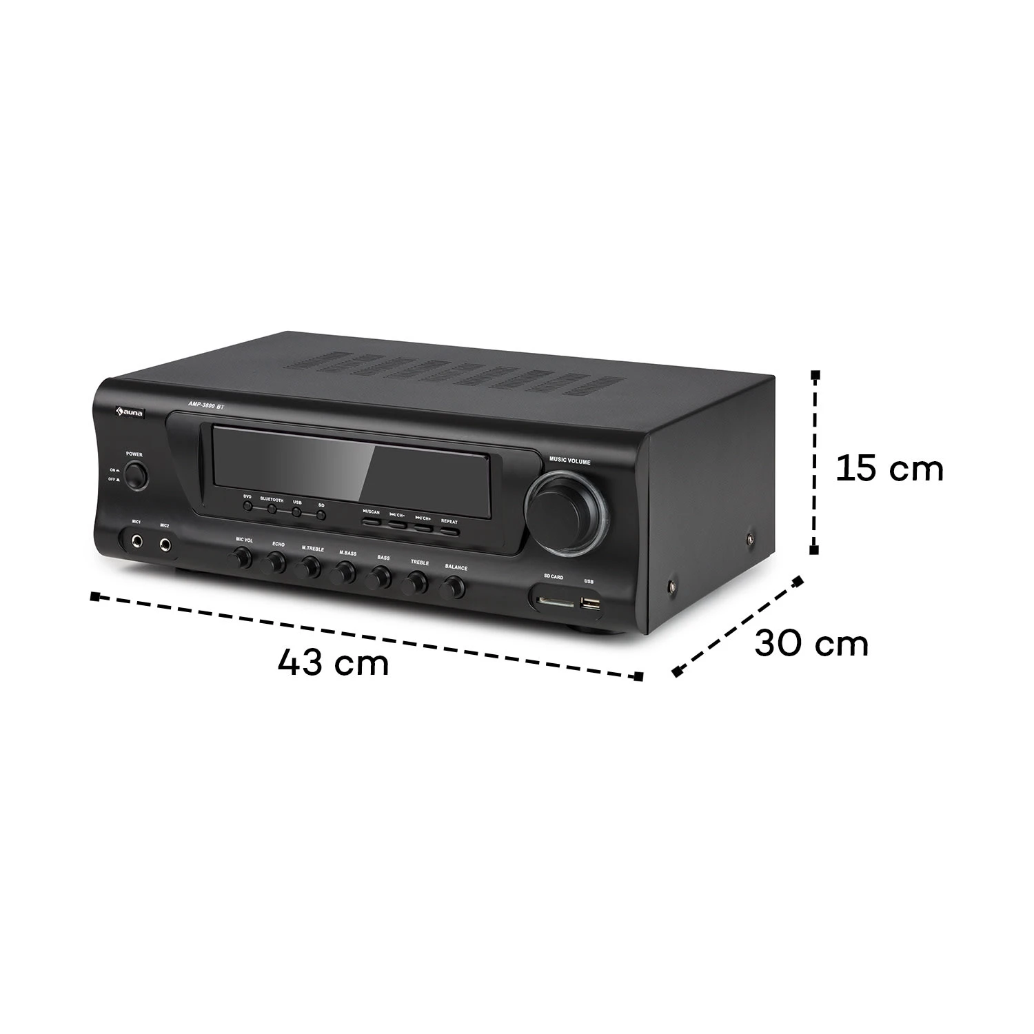AMP 3800 BT 5.0-HiFi-Verstärker 2x120 W + 3x50 W RMS BT – Bild 9