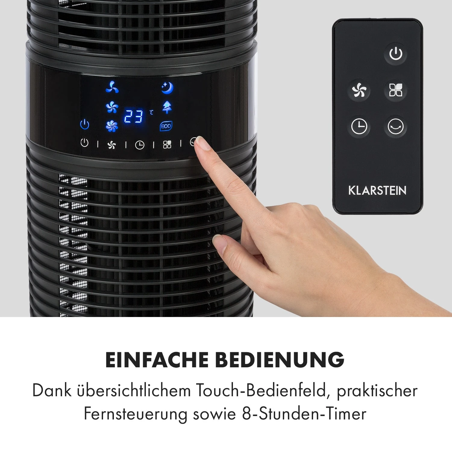 Twister Turmventilator 45 W | 343 M³/h Oszillation Touch Fernbedienung – Bild 3