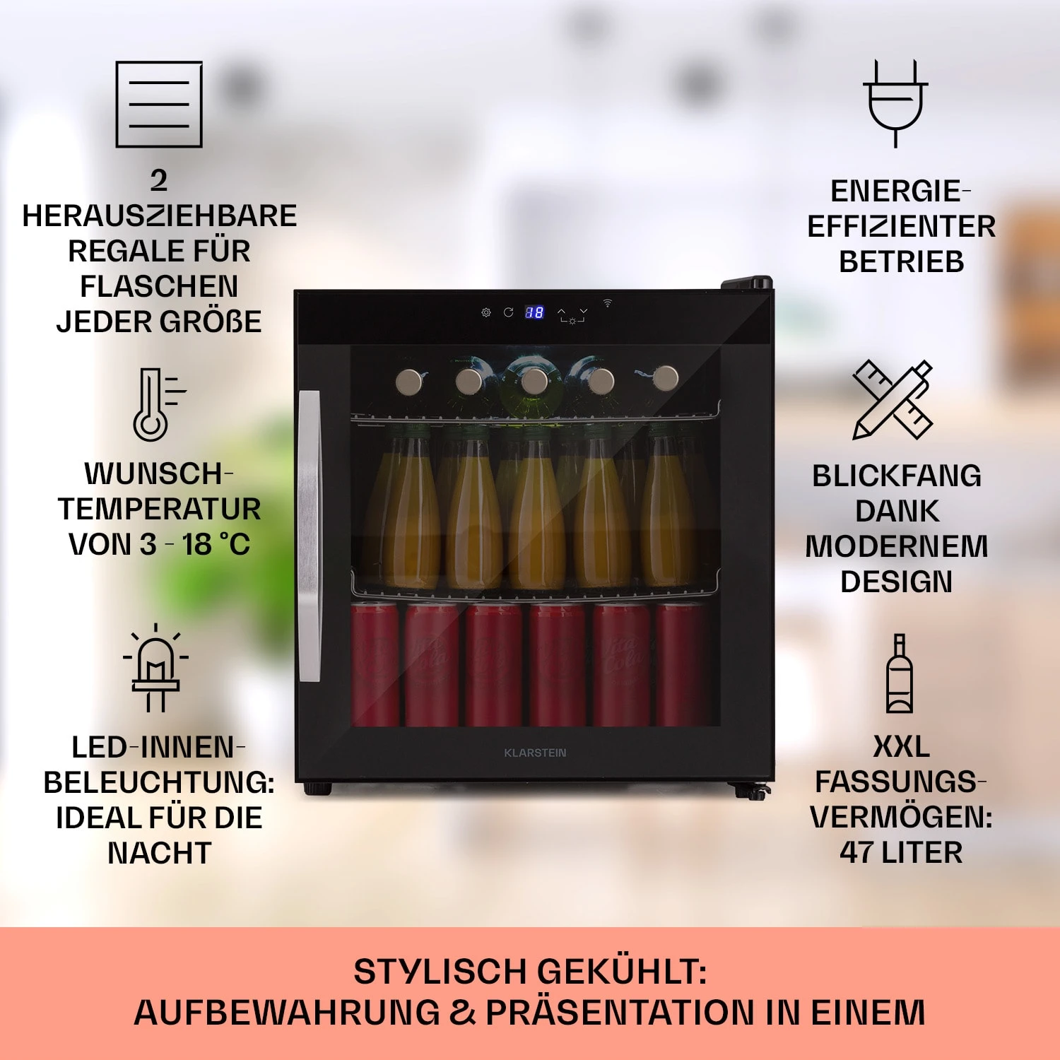 Coachella 50 Weinkühlschrank 47 Liter WiFi-Funktion Hintergrundbeleuchtung Edelstahl – Bild 2