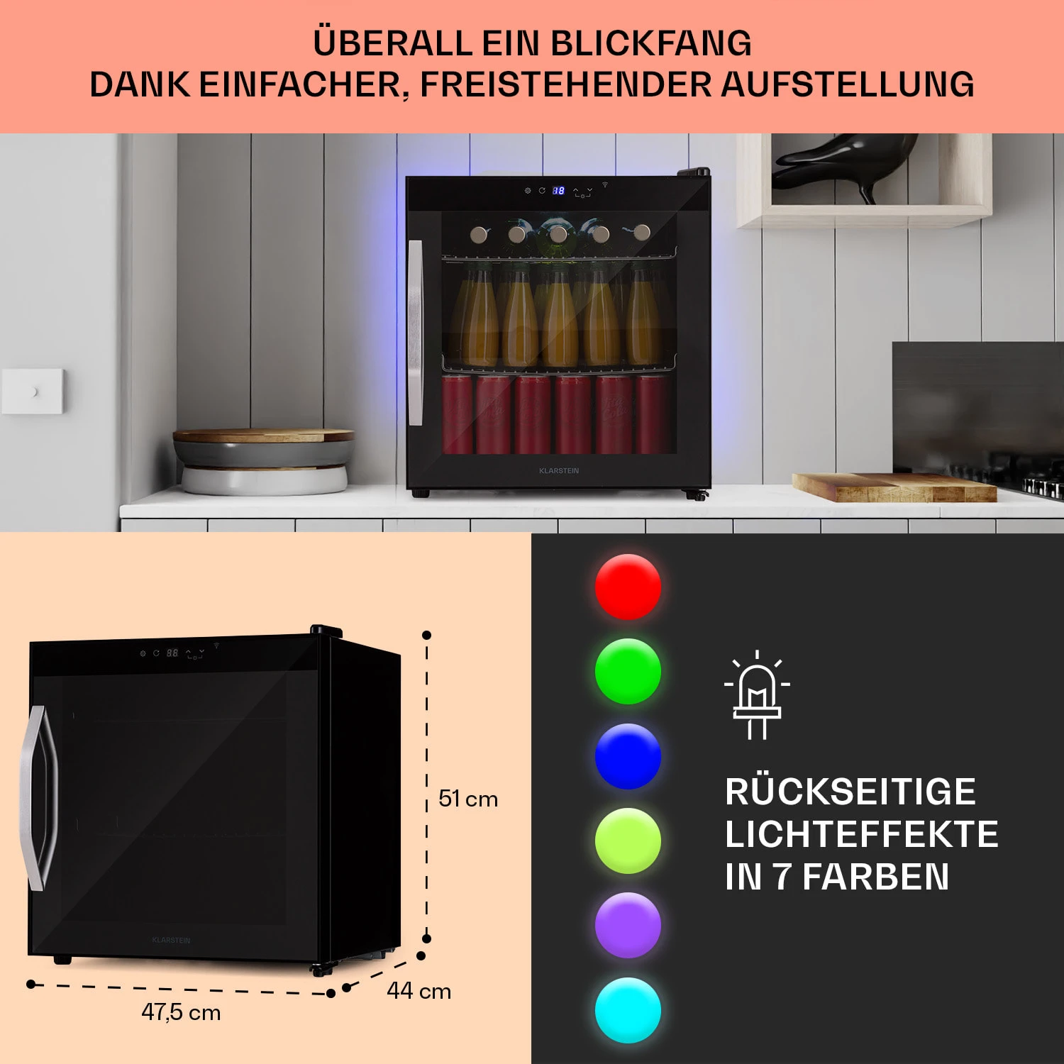 Coachella 50 Weinkühlschrank 47 Liter WiFi-Funktion Hintergrundbeleuchtung Edelstahl – Bild 6