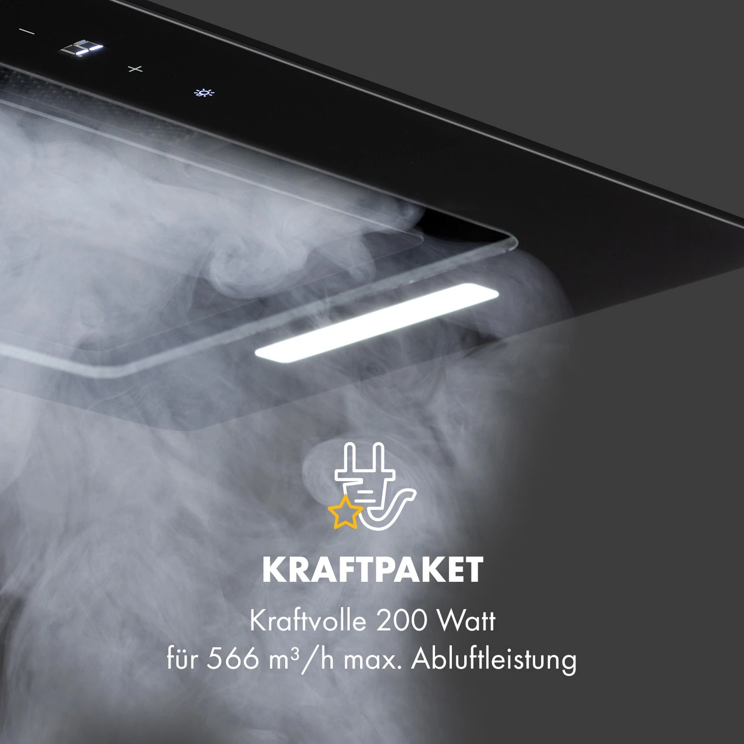 Hektor Eco Dunstabzugshaube Lüfterbaustein 52 Cm 566 M³/h Touch Glas – Bild 3