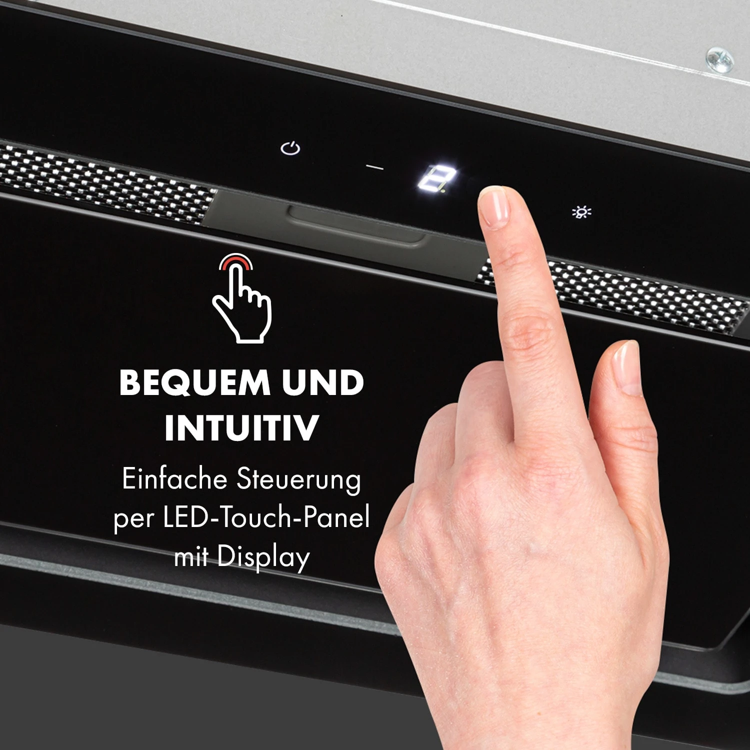 Hektor Eco Dunstabzugshaube Lüfterbaustein 52 Cm 566 M³/h Touch Glas – Bild 4