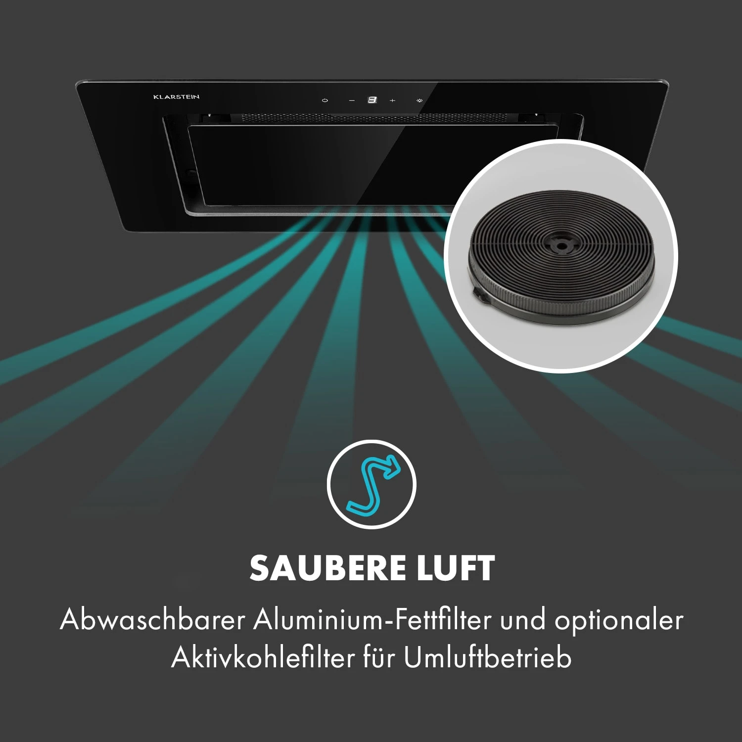 Hektor Eco Dunstabzugshaube Lüfterbaustein 52 Cm 566 M³/h Touch Glas – Bild 5