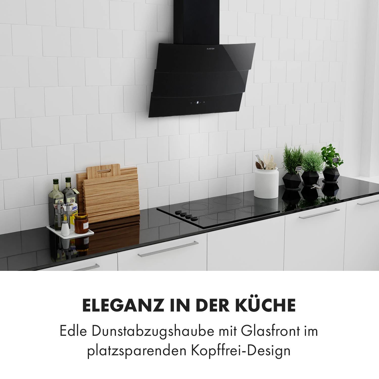 Antonia Dunstabzugshaube Kopffrei 60cm 350m³/h Touch-Bedienfeld Glas – Bild 2