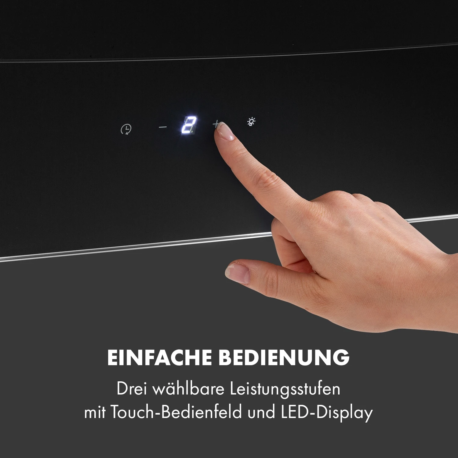 Antonia Dunstabzugshaube Kopffrei 60cm 350m³/h Touch-Bedienfeld Glas – Bild 6