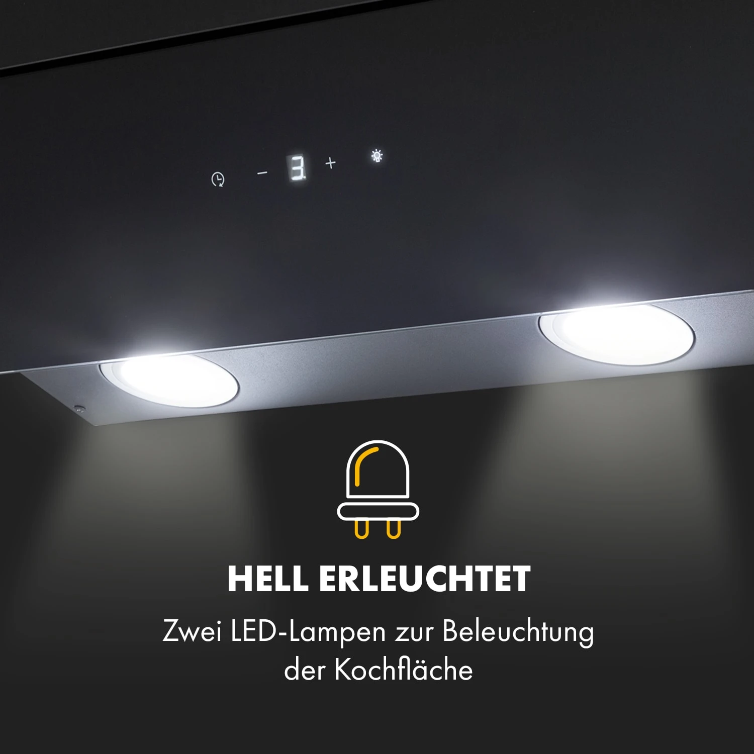 Antonia Dunstabzugshaube Kopffrei 60cm 350m³/h Touch-Bedienfeld Glas – Bild 7