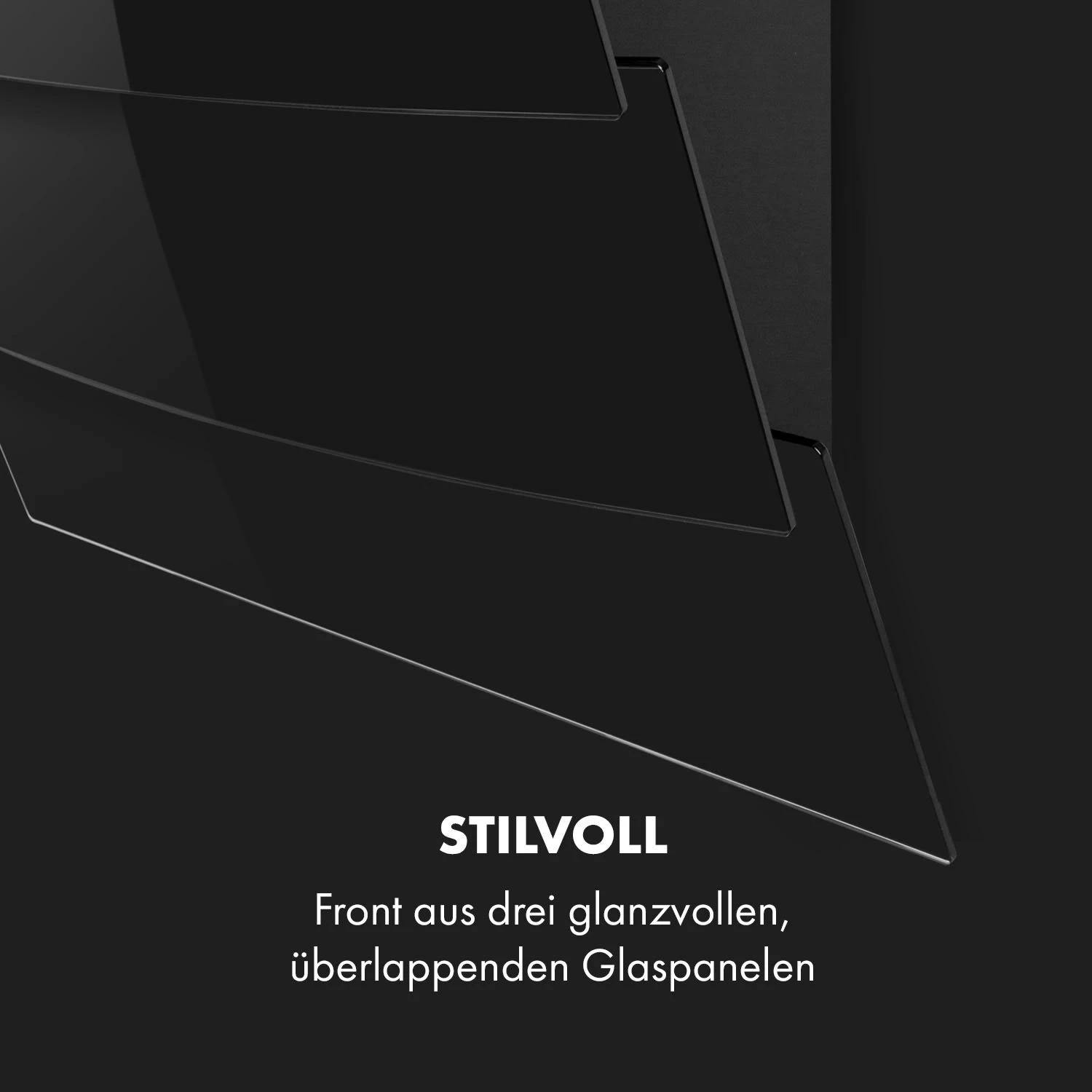 Antonia Dunstabzugshaube Kopffrei 90cm 350m³/h Touch-Bedienfeld Glas – Bild 4