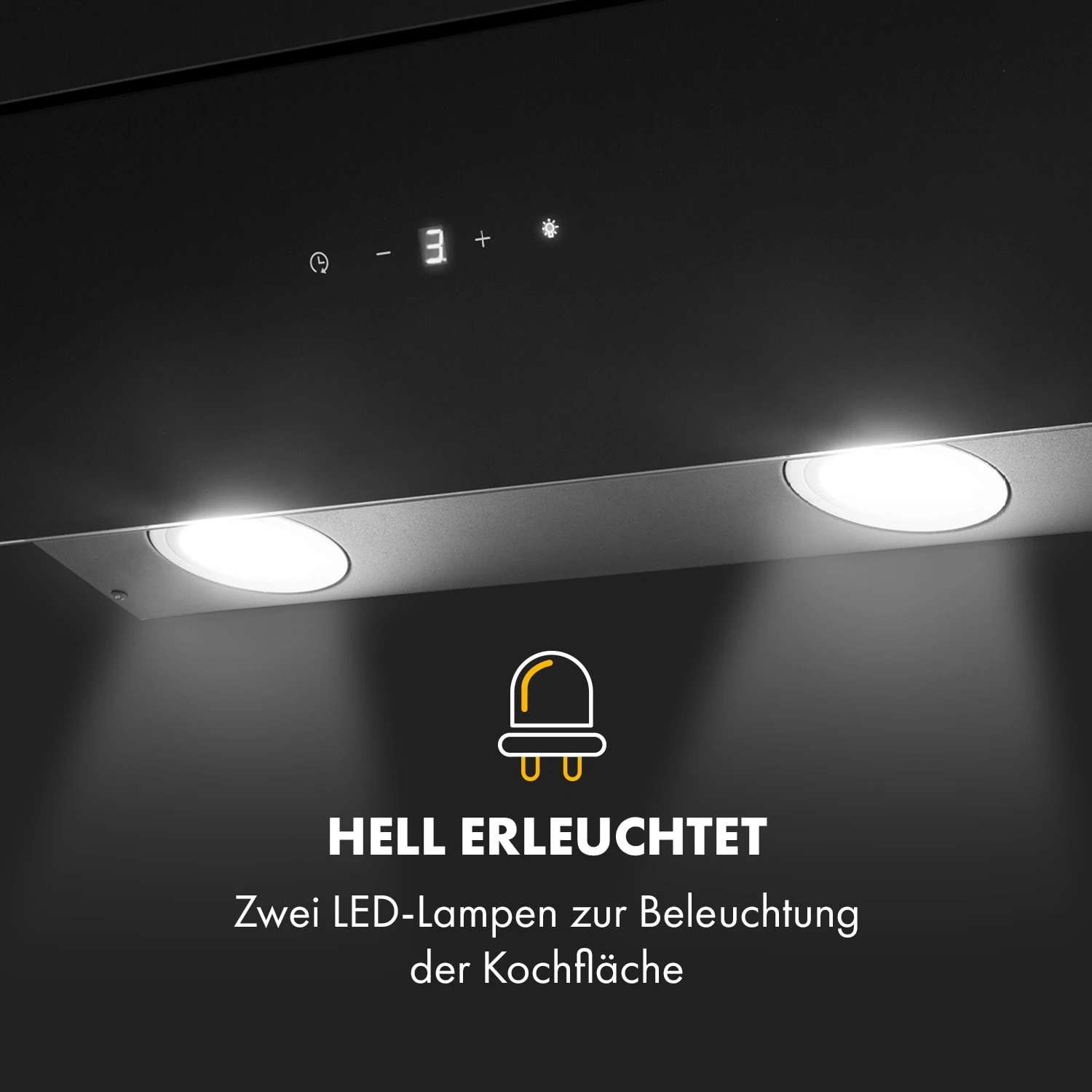 Antonia Dunstabzugshaube Kopffrei 90cm 350m³/h Touch-Bedienfeld Glas – Bild 8