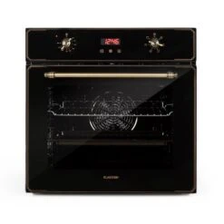 Elizabeth Einbaubackofen Retro 2200 Watt 70l Messingoptik Display