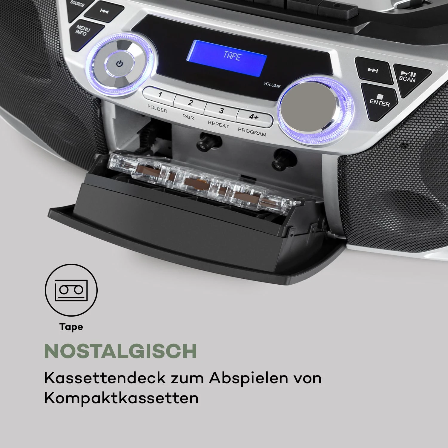Roadie 2K Boombox CD-Player Kassettenradio DAB/DAB+ UKW Bluetooth – Bild 7