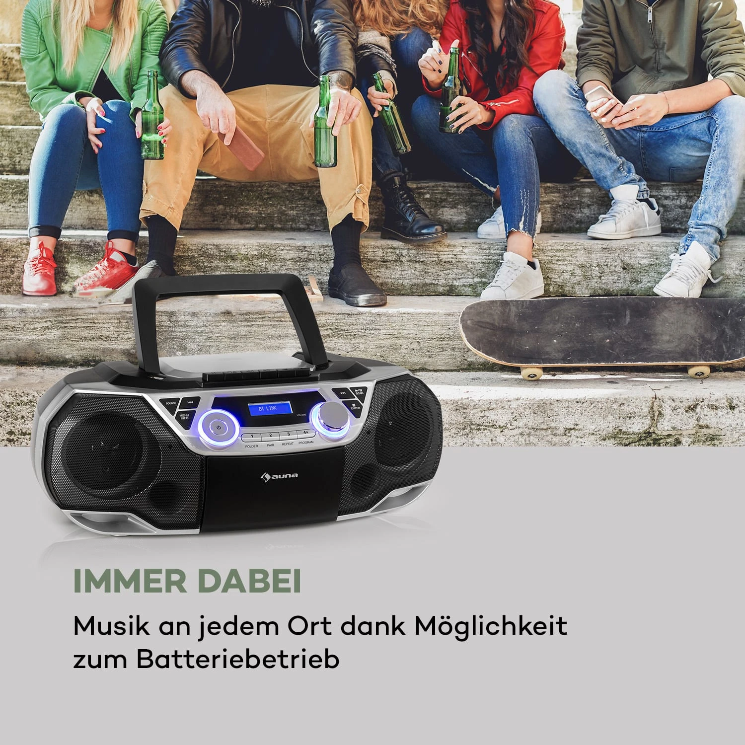 Roadie 2K Boombox CD-Player Kassettenradio DAB/DAB+ UKW Bluetooth – Bild 8